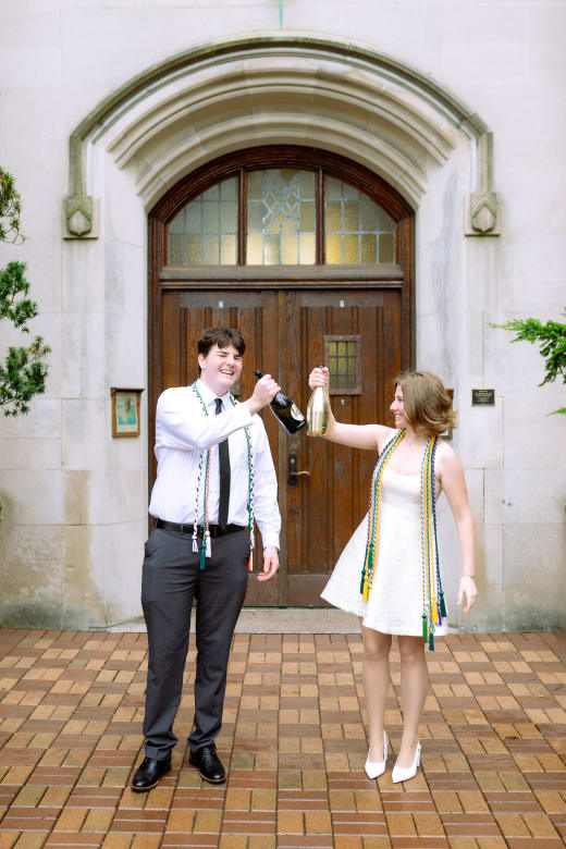 Couple toasting with champagne