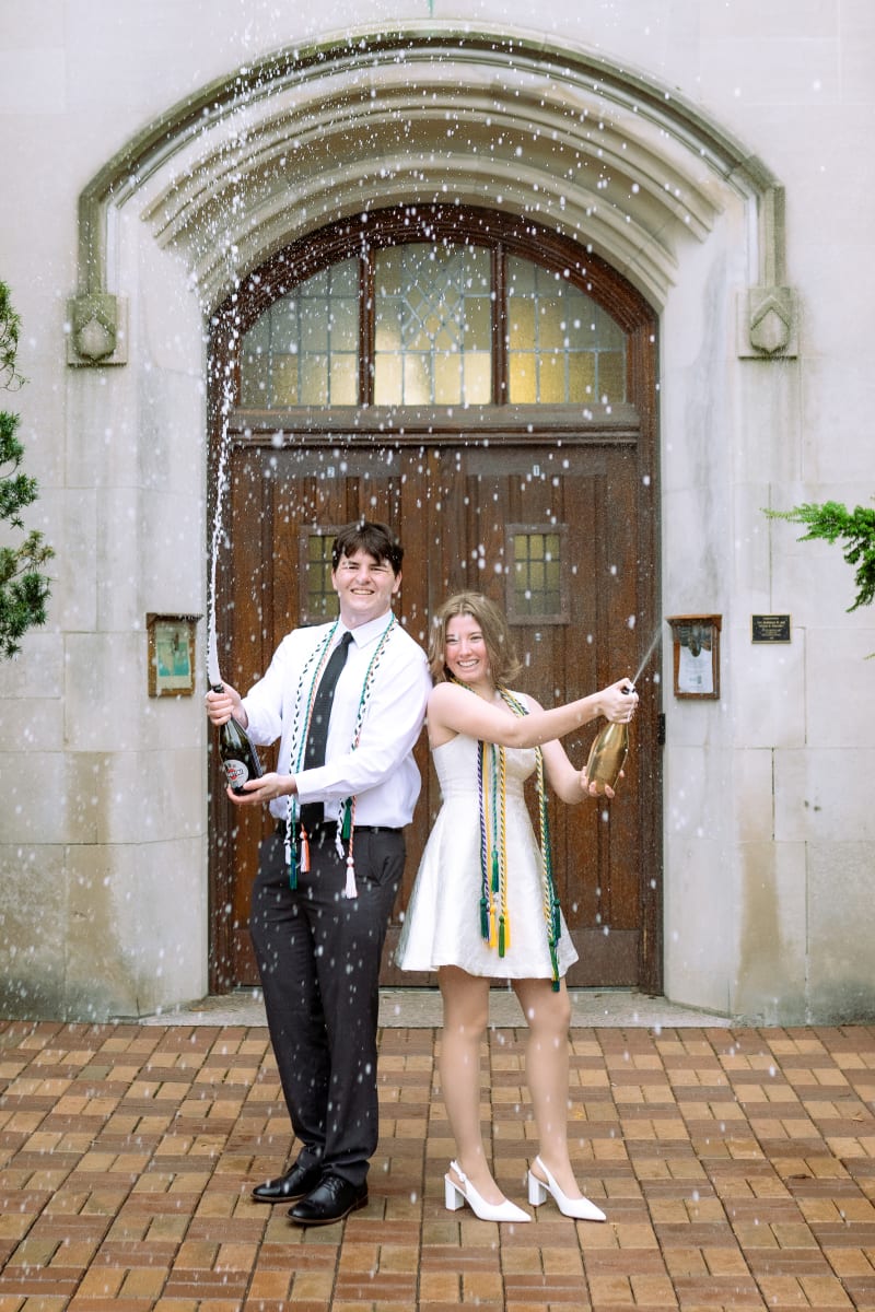 Couple celebrating with champagne