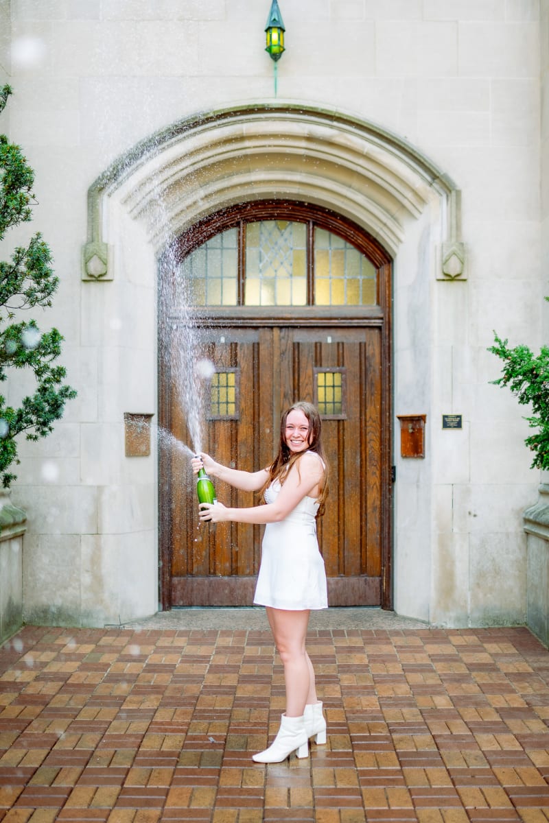 MSU graduate celebrating at graduation