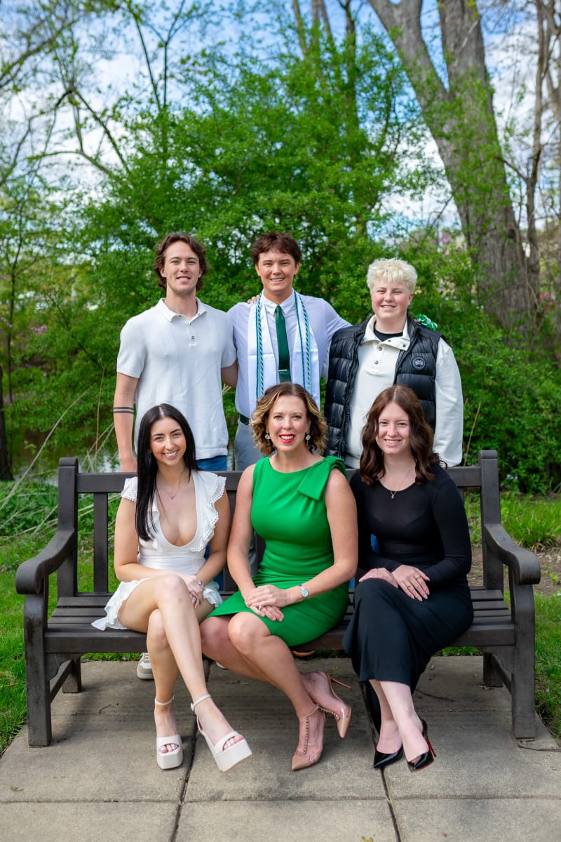Family portrait on a bench