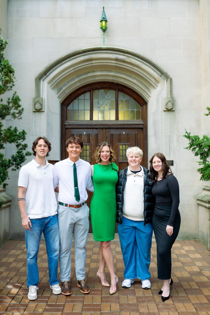Family celebrating a graduation