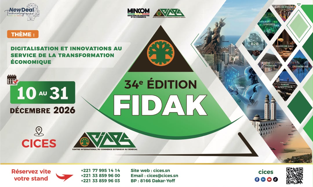 Affiche FIDAK 2026 — 34e édition, du 10 au 31 décembre au CICES