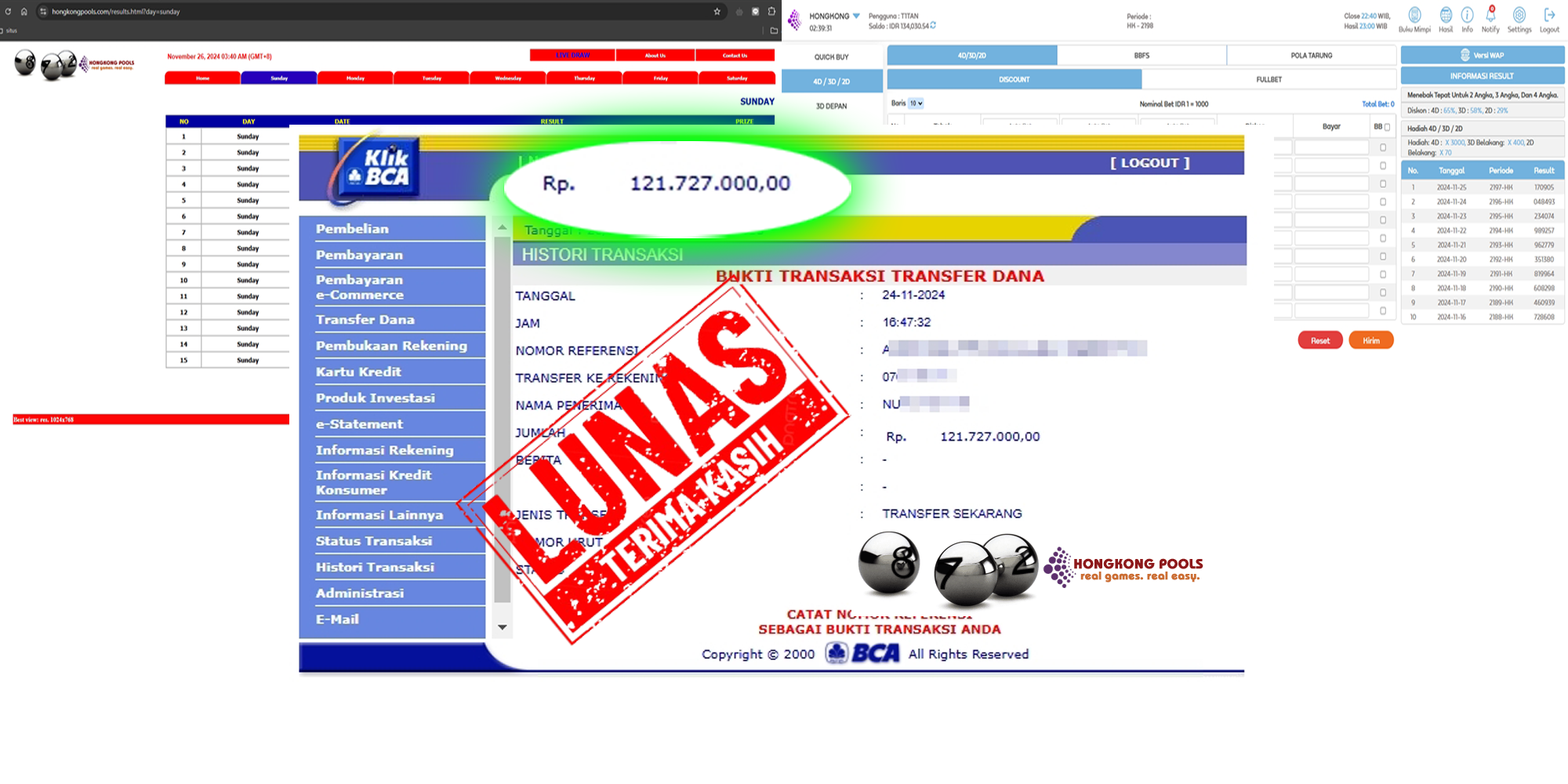 Salah satu bukti pembayaran di BATIKPOKER