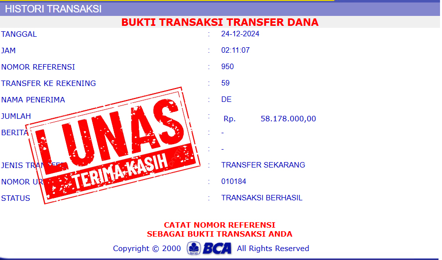 bukti transfer