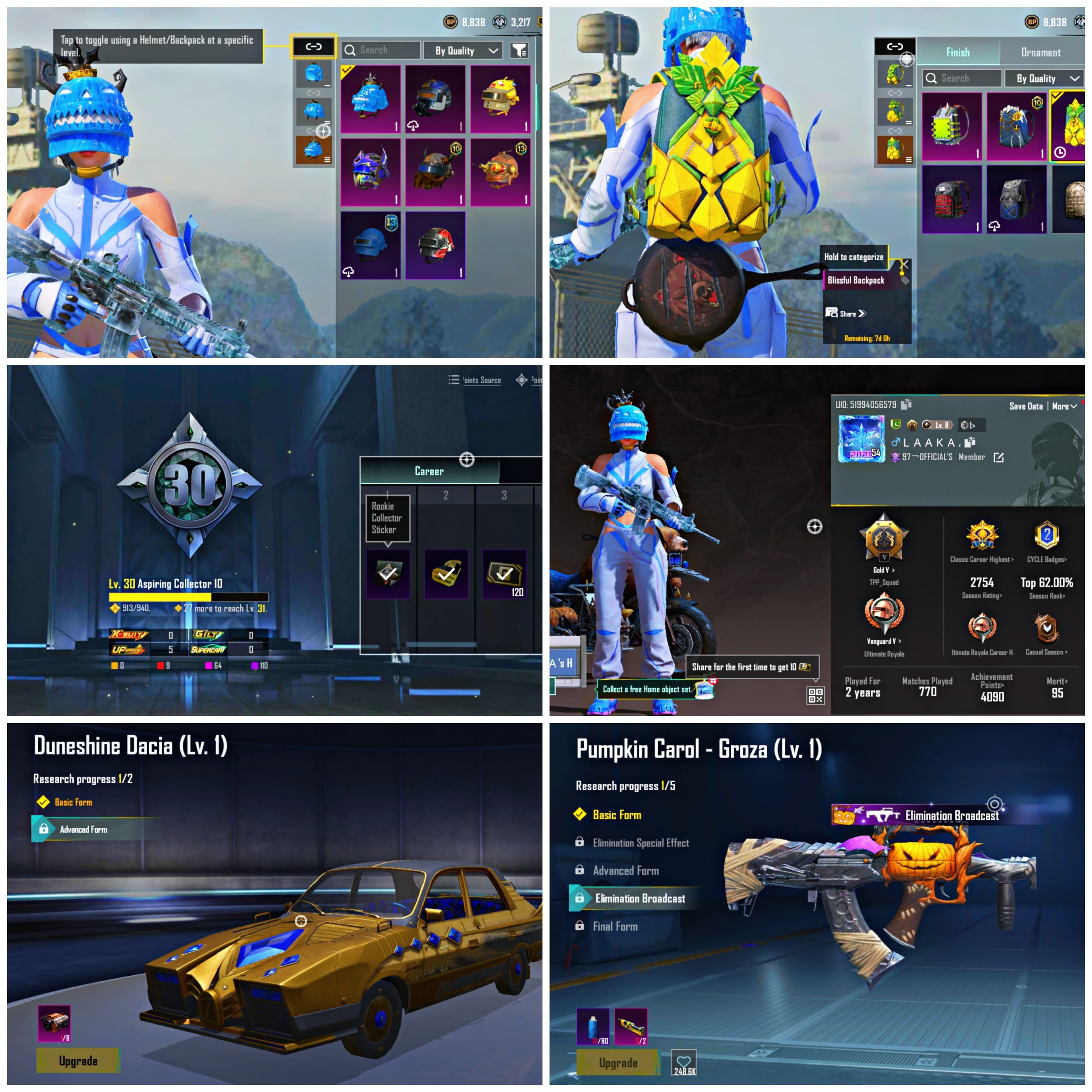 【PUBG Mobile】🔥 Conqueror Frame ID | 🧊 Glacier M416 Lvl 4 + Kill Msg | 🔫 5x Gun Labs | 💎 9 Mythic + 1 Ultimate | 🚘 Rare Vehicles | ✅ Full Access