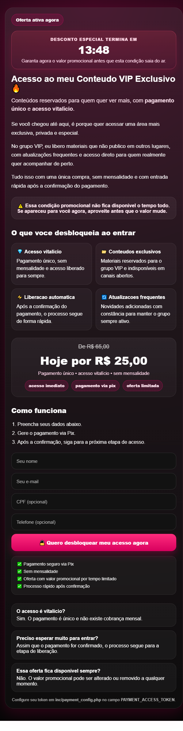 Preview do template
