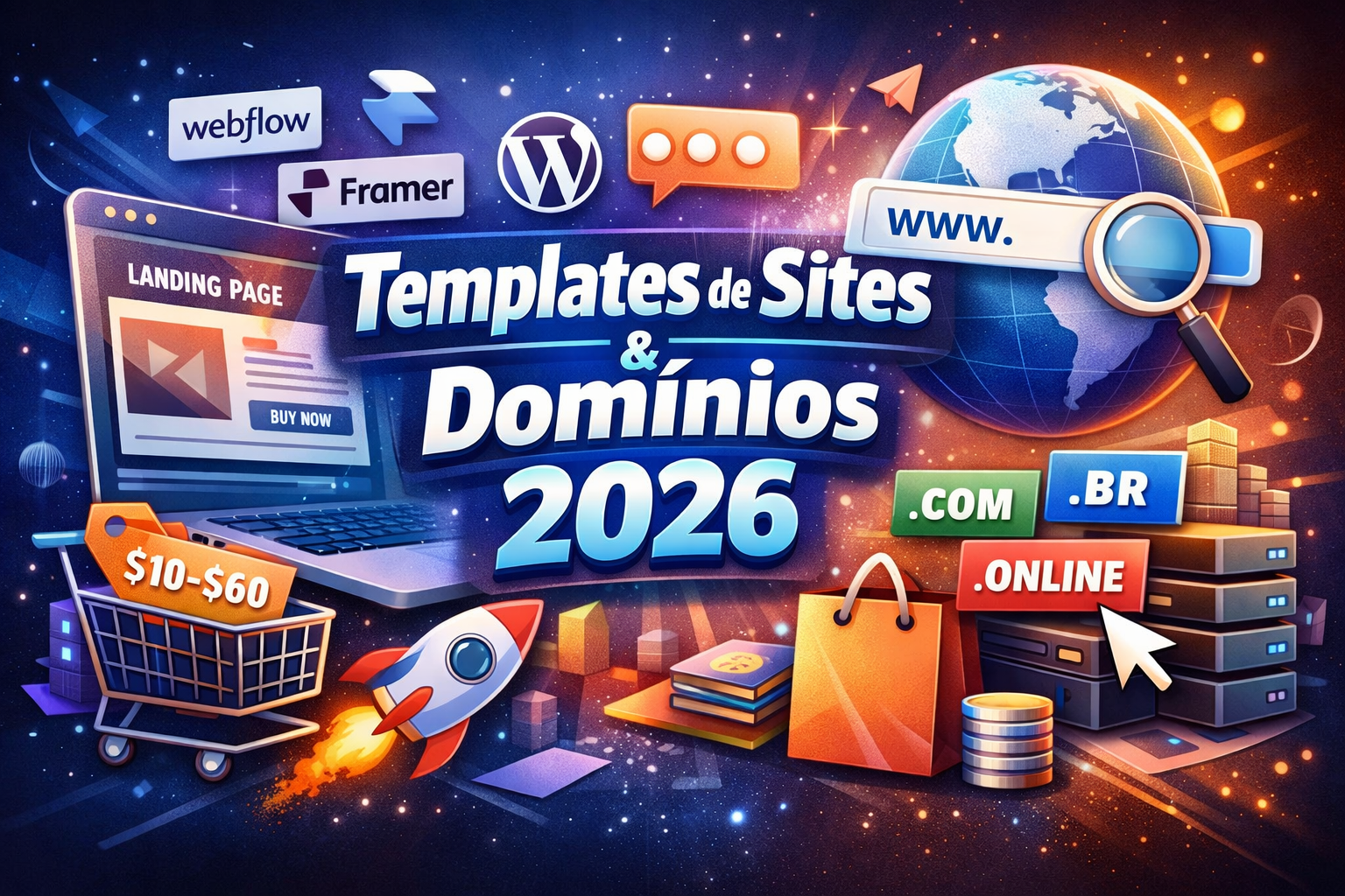 🌐 Melhores Lugares para Comprar Templates de Sites e Domínios em 2026
