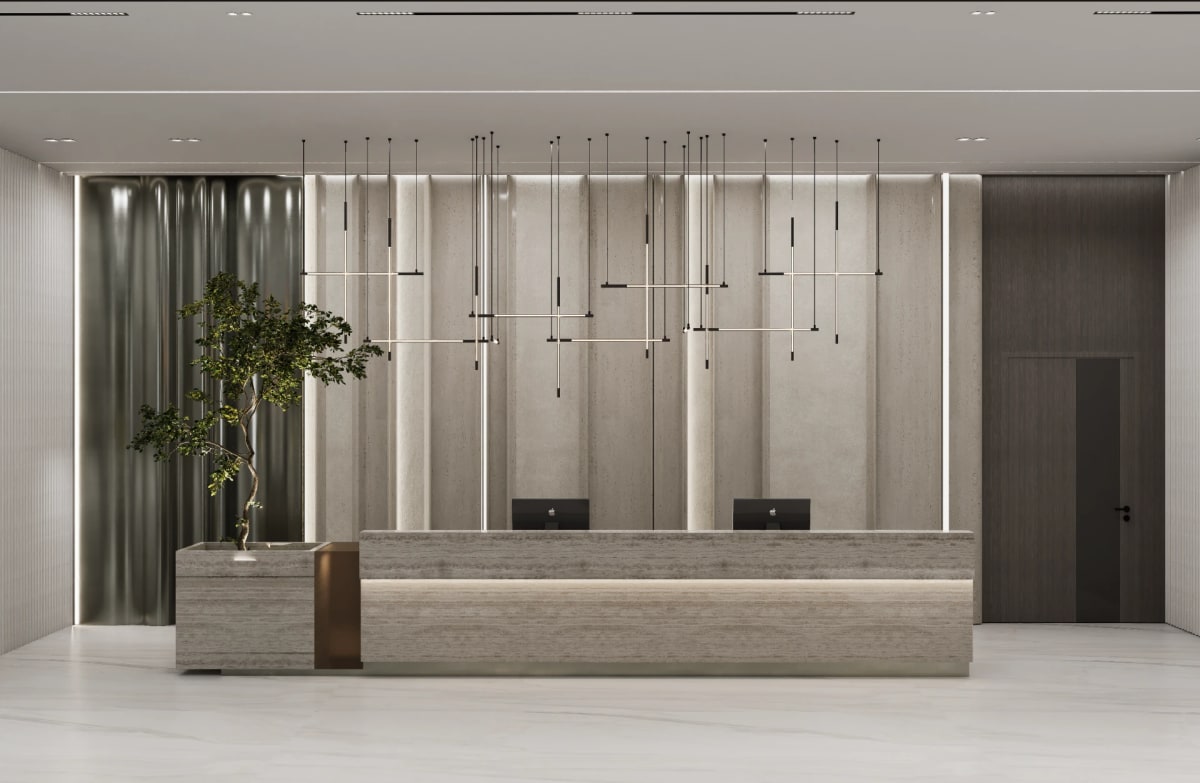 Custom Reception and Waiting Area Joinery for Commercial Interiors in Dubai