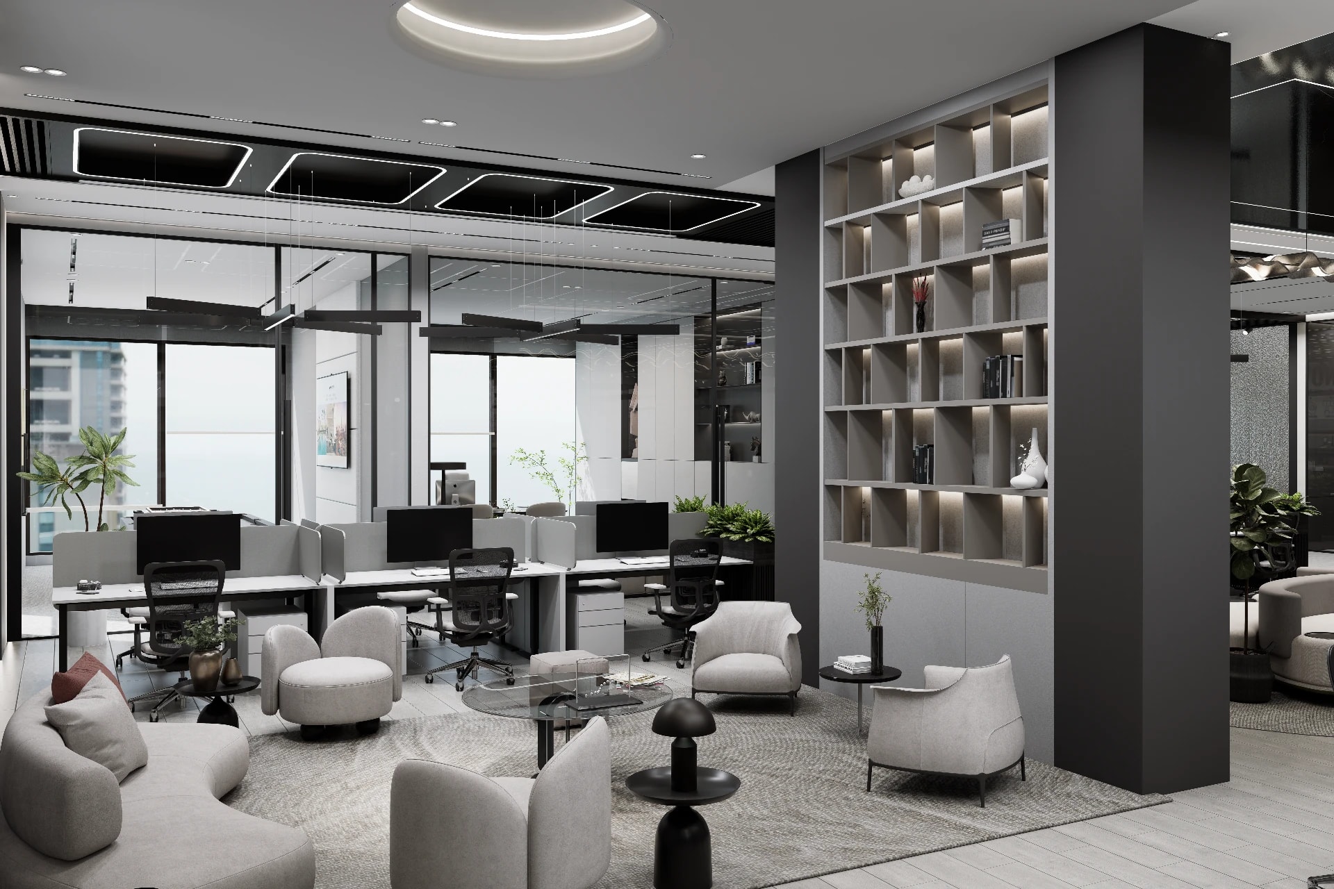 Modern Minimalist Office Lounge