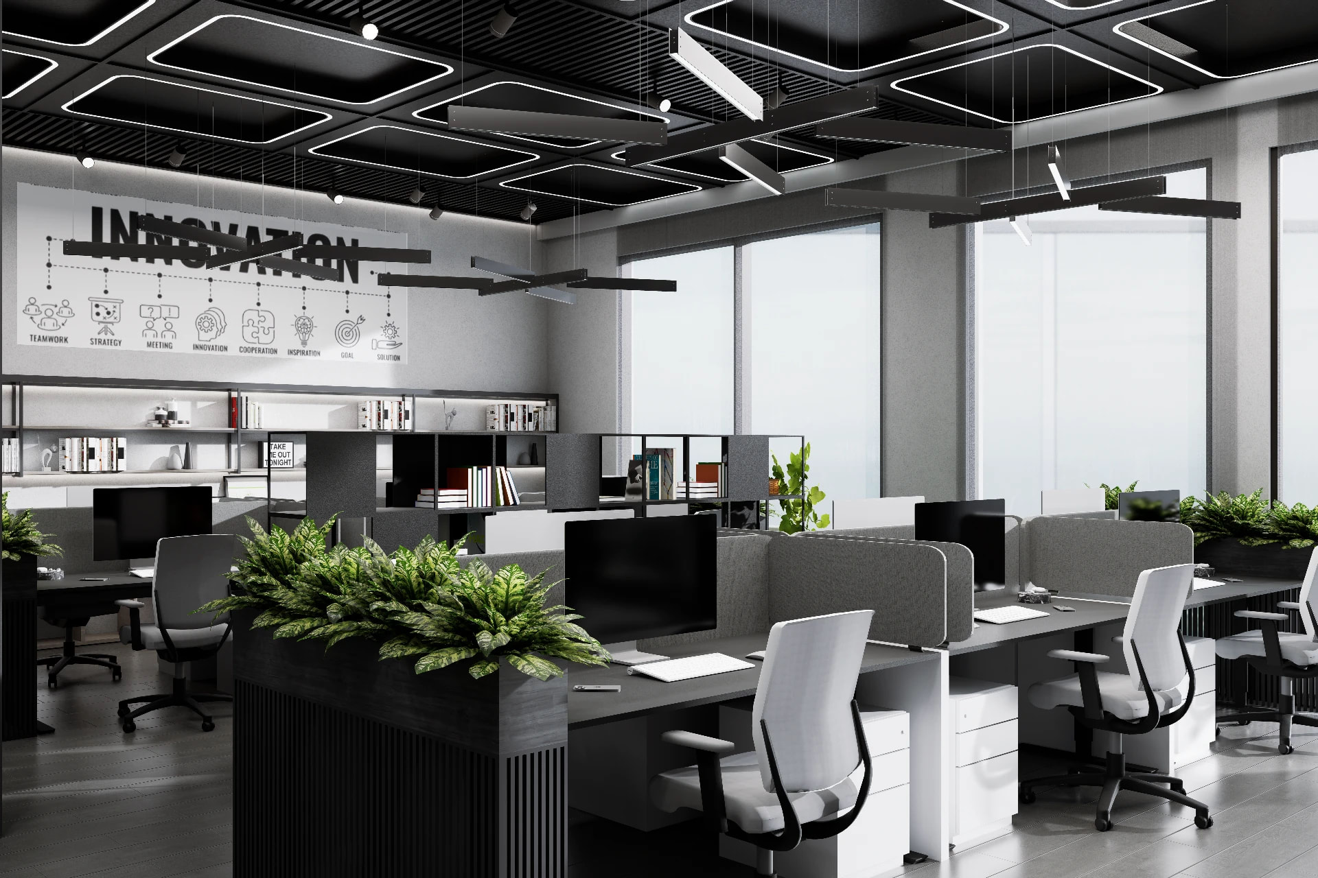 Modern Minimalist Office Lounge