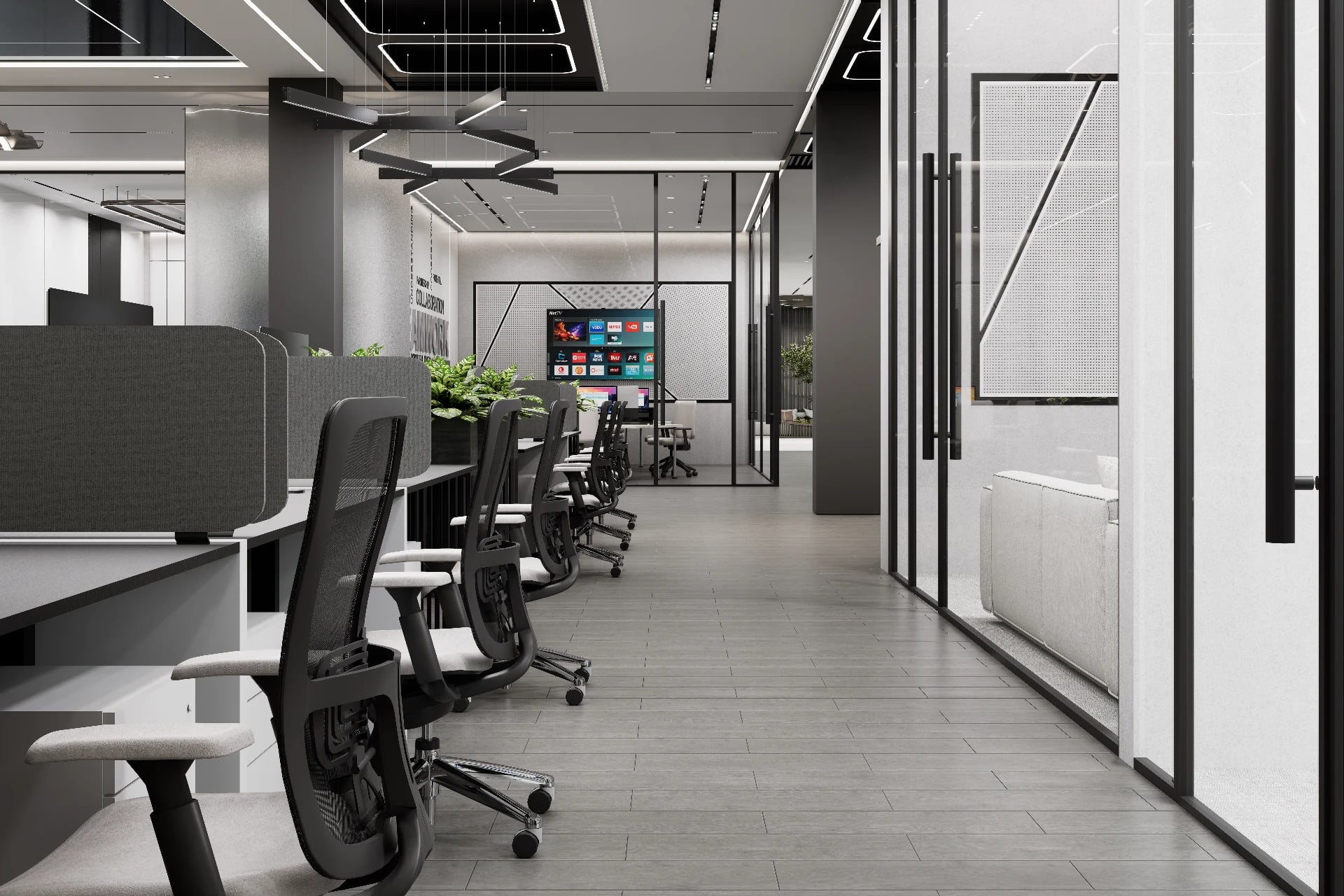 Modern Minimalist Office Lounge