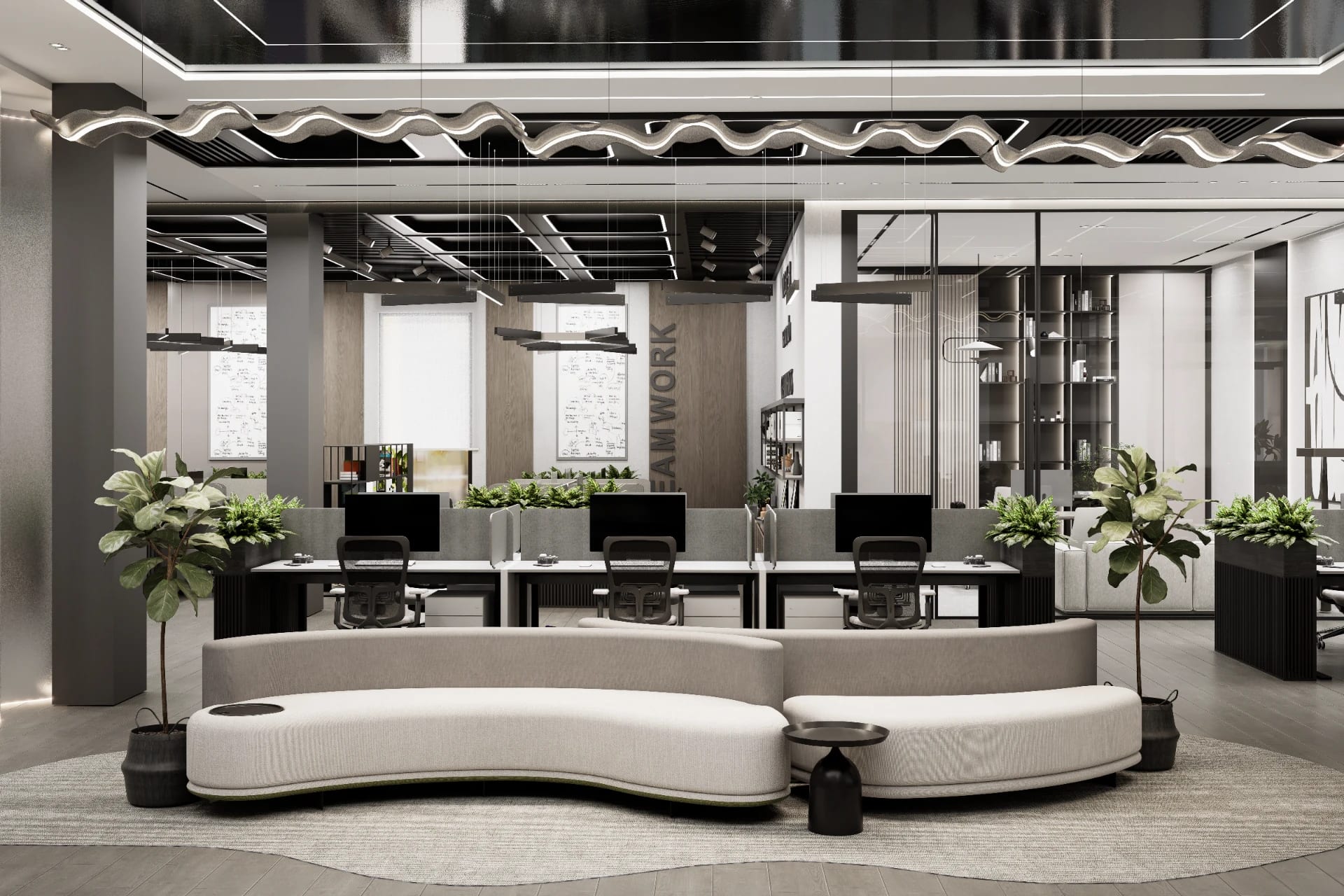 Modern Minimalist Office Lounge