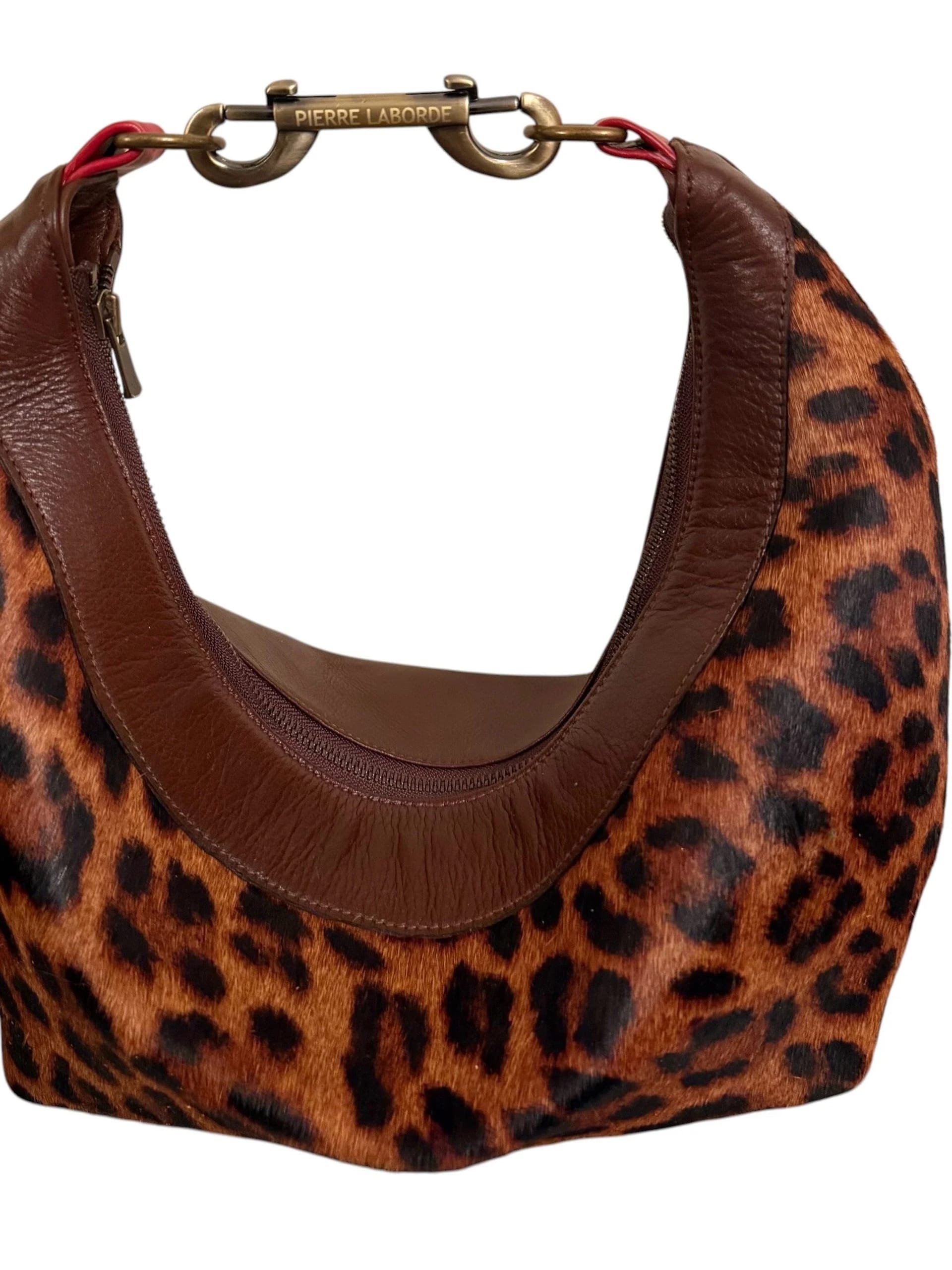 Mikaela / Brown Leather Leopard Print Cowhide / Brown Leather Hide