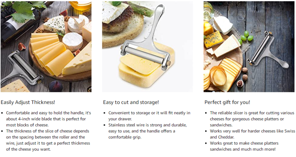 GoodCook Stainless Steel Wire Cheese Slicer - Wide Reach for Cutting M –  Handy Housewares