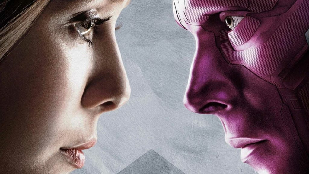 Split profile comparison of human face and purple digital artificial intelligence entity facing each other against gray backg