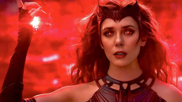 Scarlett Johansson Red Neon Glow