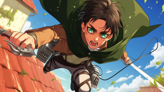 Anime Warrior With Green Cape