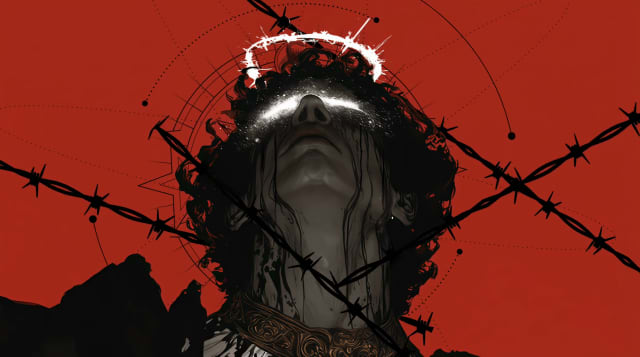 Divine Torment Red Abstract