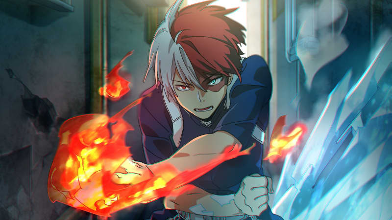 Izuku Midoriya Fire and Ice Power