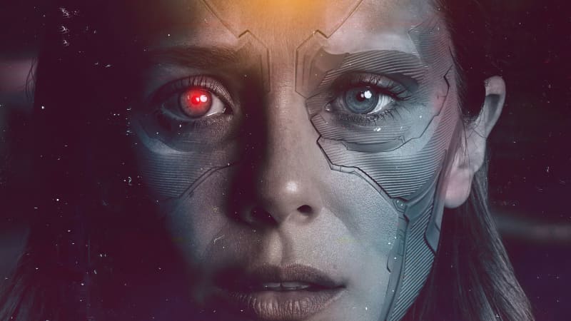 Scarlett Johansson Cyberpunk Android Portrait
