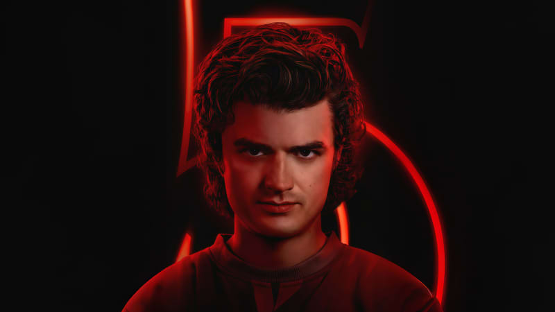 Stranger Things Red Neon Portrait