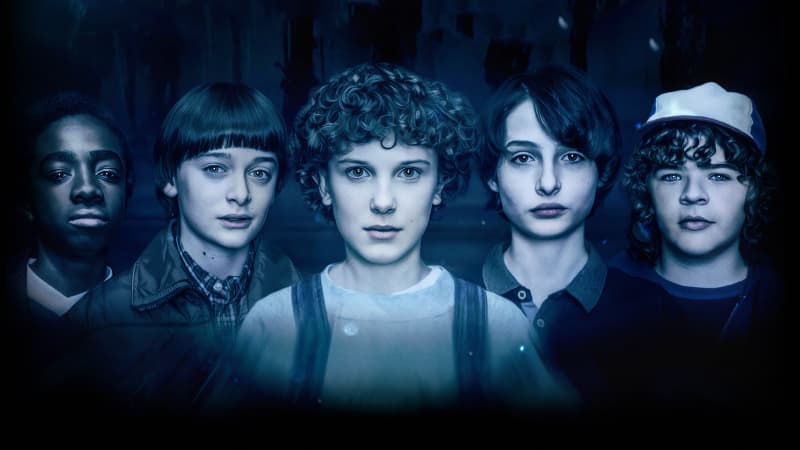 Stranger Things Dark Blue Group Portrait