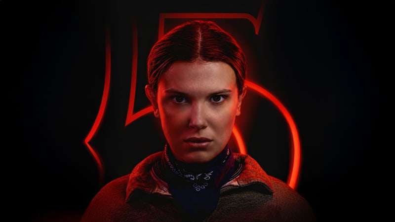 Stranger Things Neon Red Portrait
