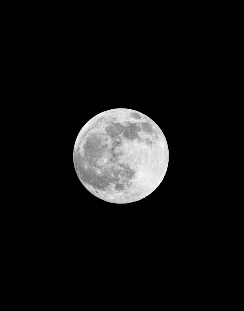 Moon Against Black Night Sky
