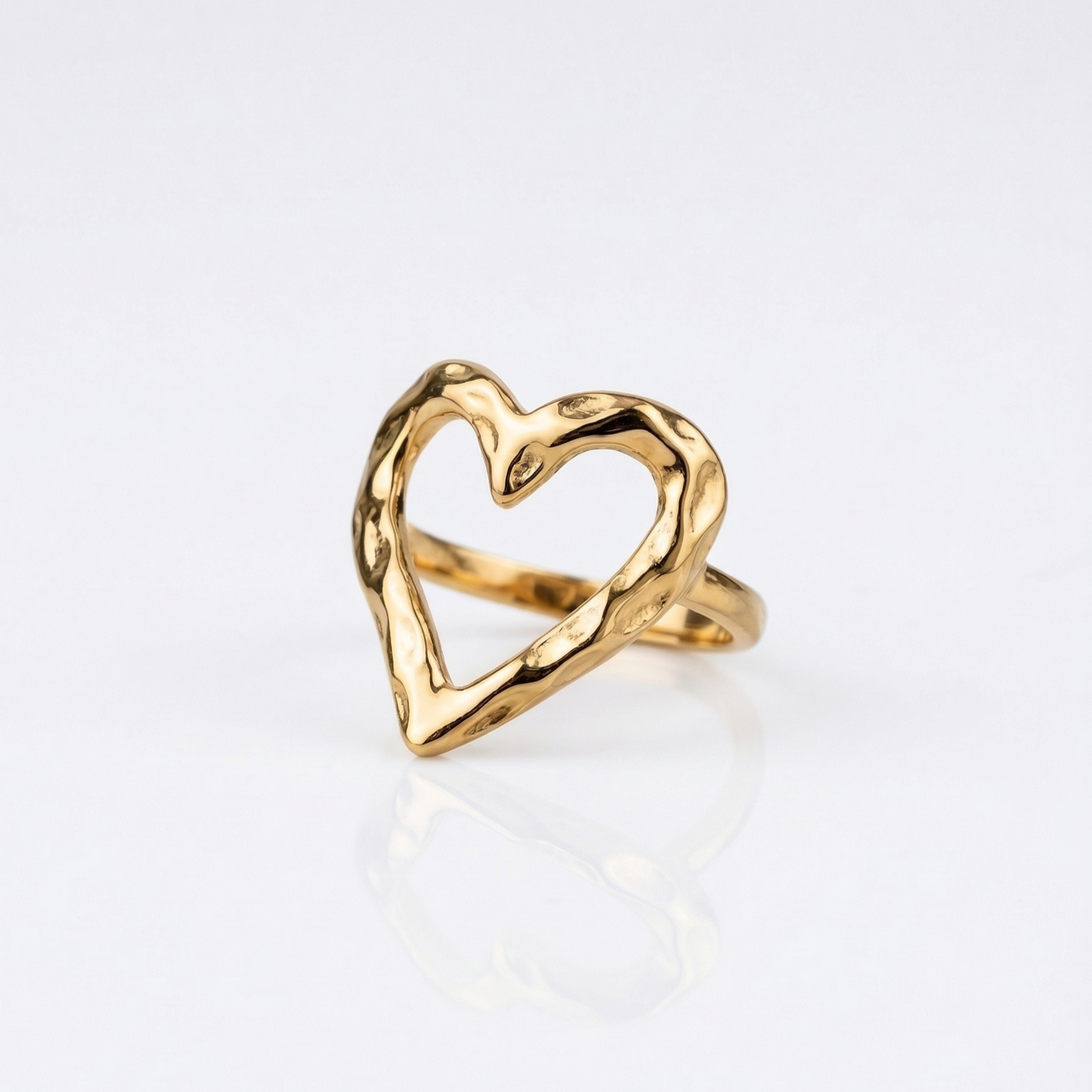 Anillo Corazón Orgánico Dorado - Vista 2