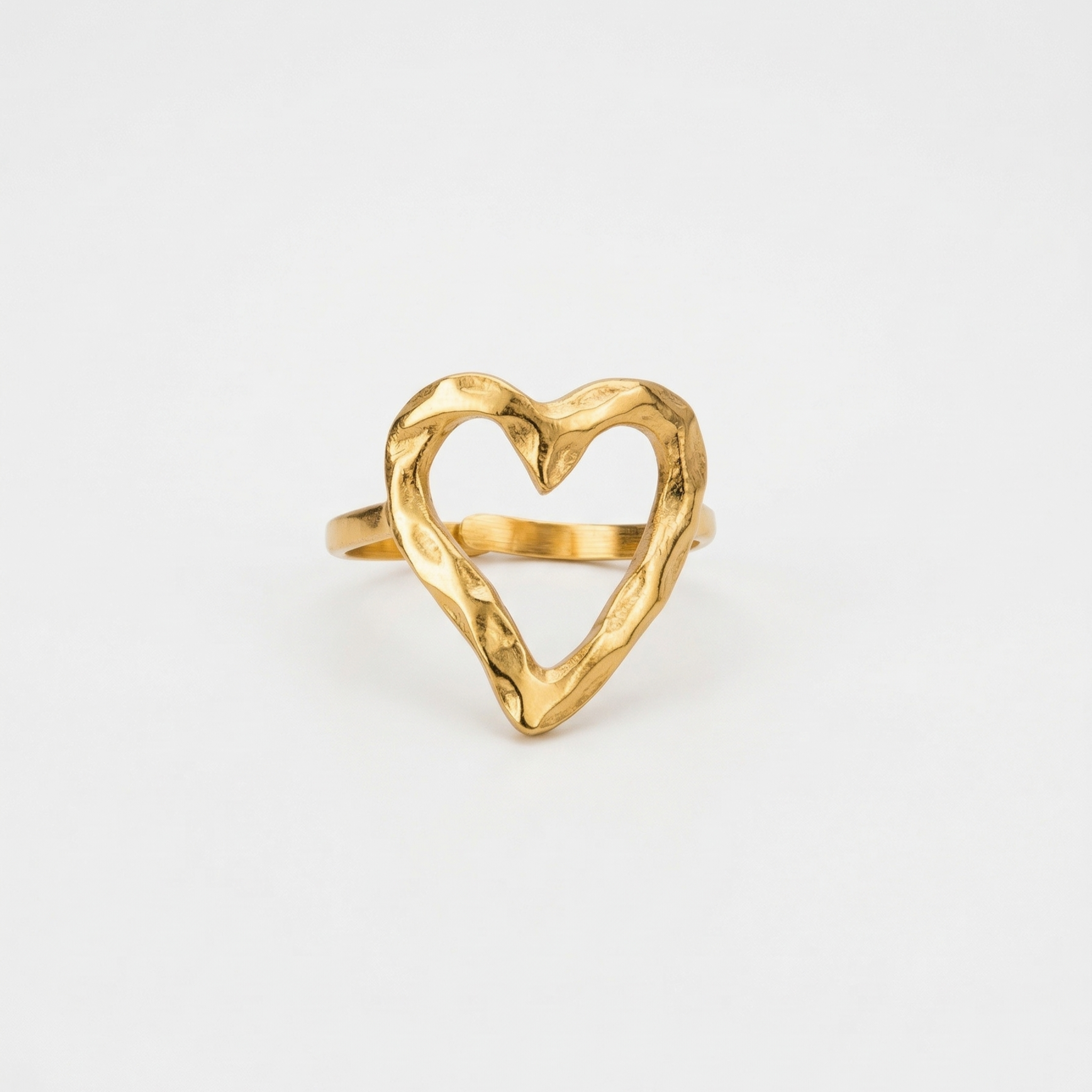 Anillo Corazón Orgánico Dorado - Vista 3
