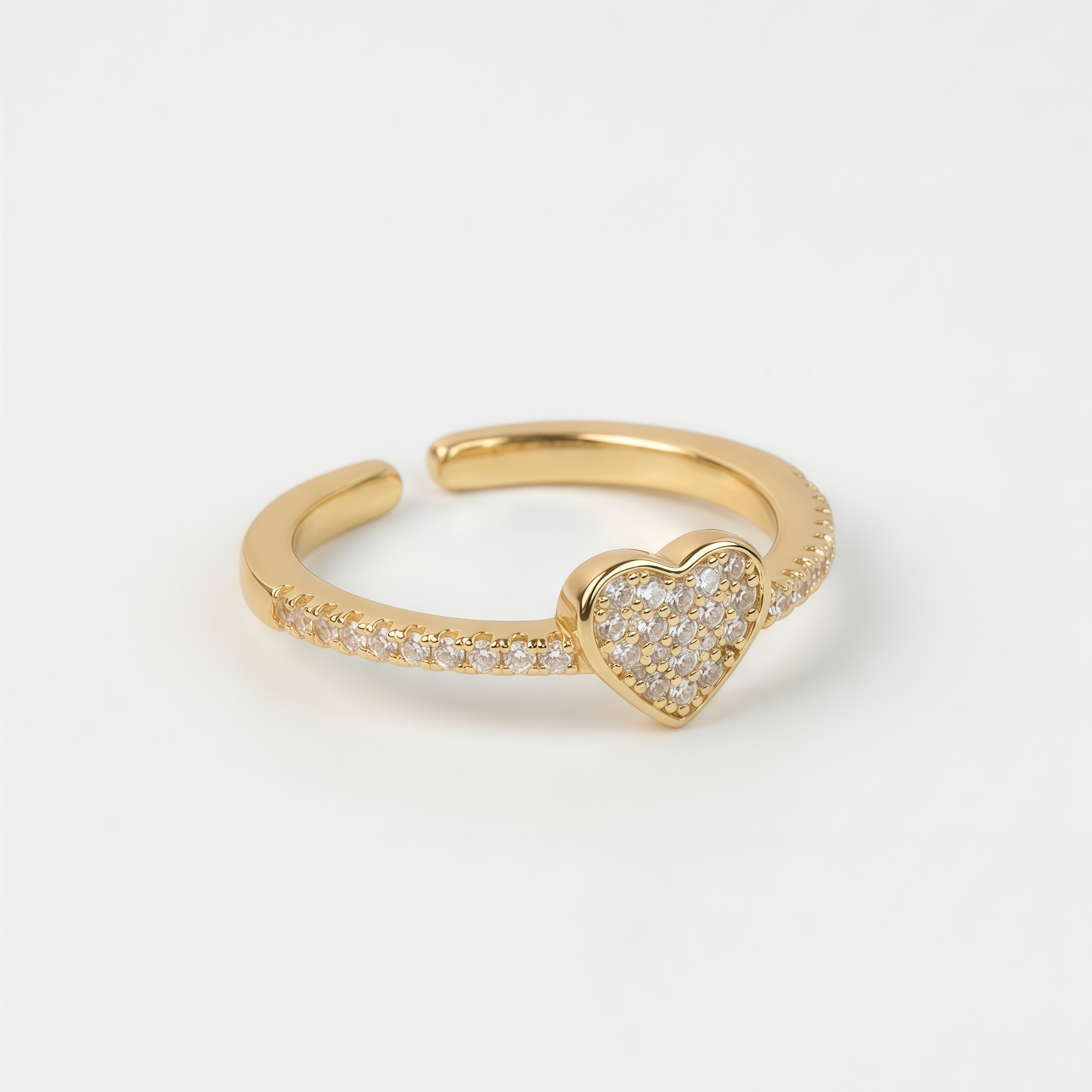 Anillo Corazón Circones Dorado - Vista 1