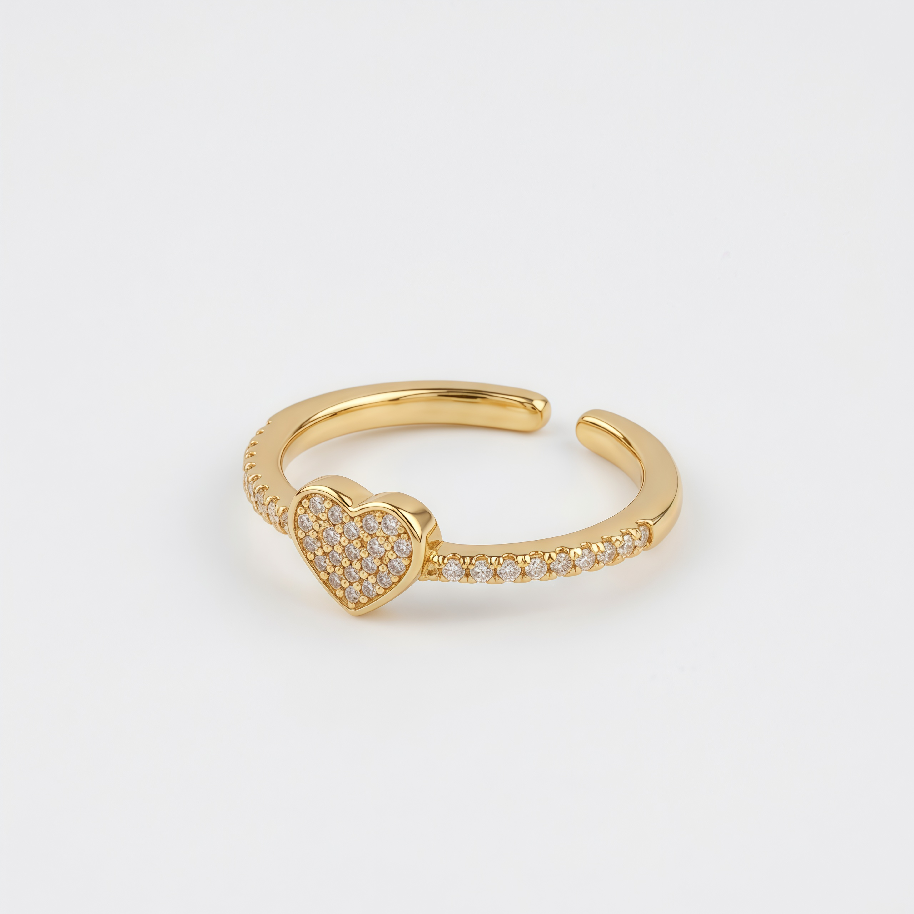 Anillo Corazón Circones Dorado - Vista 2