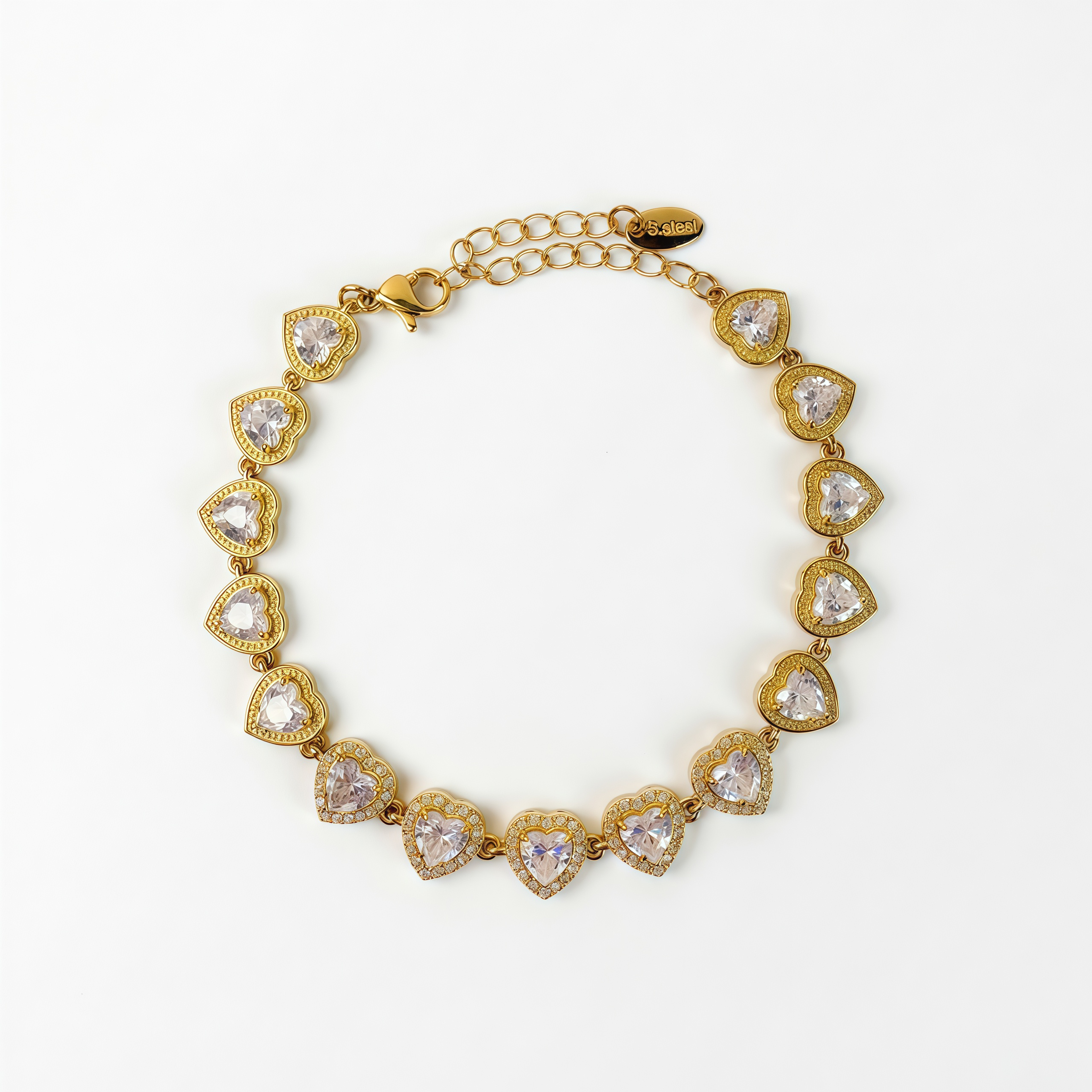 Pulsera Corazones Glam/ dorada - Vista 1