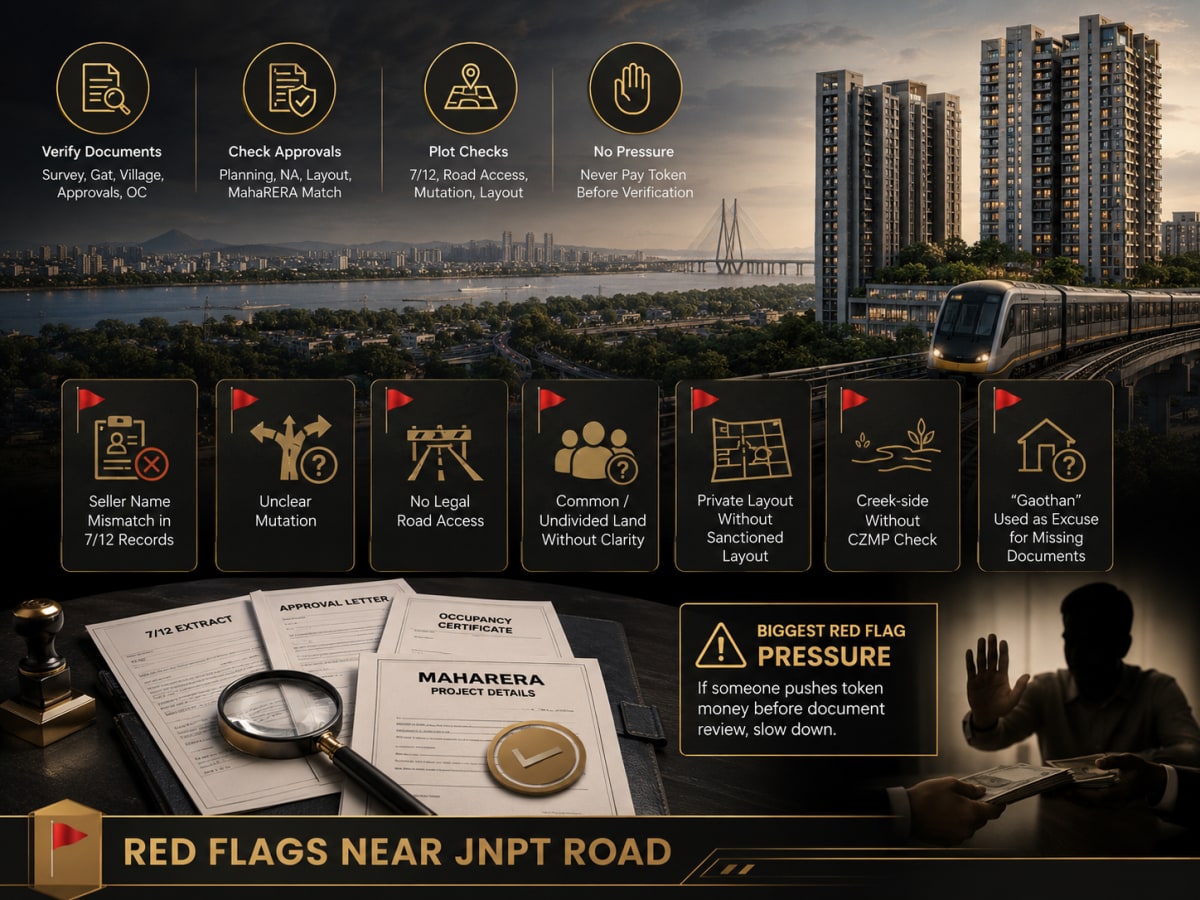 Red Flags Near JNPT Road is visible in this image