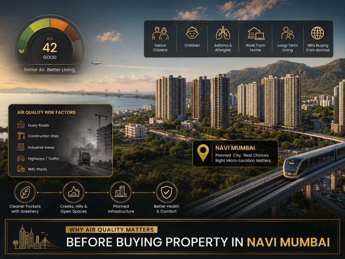 Navi Mumbai Air Quality by Locality: AQI Guide for Property Buyers is visible in this image