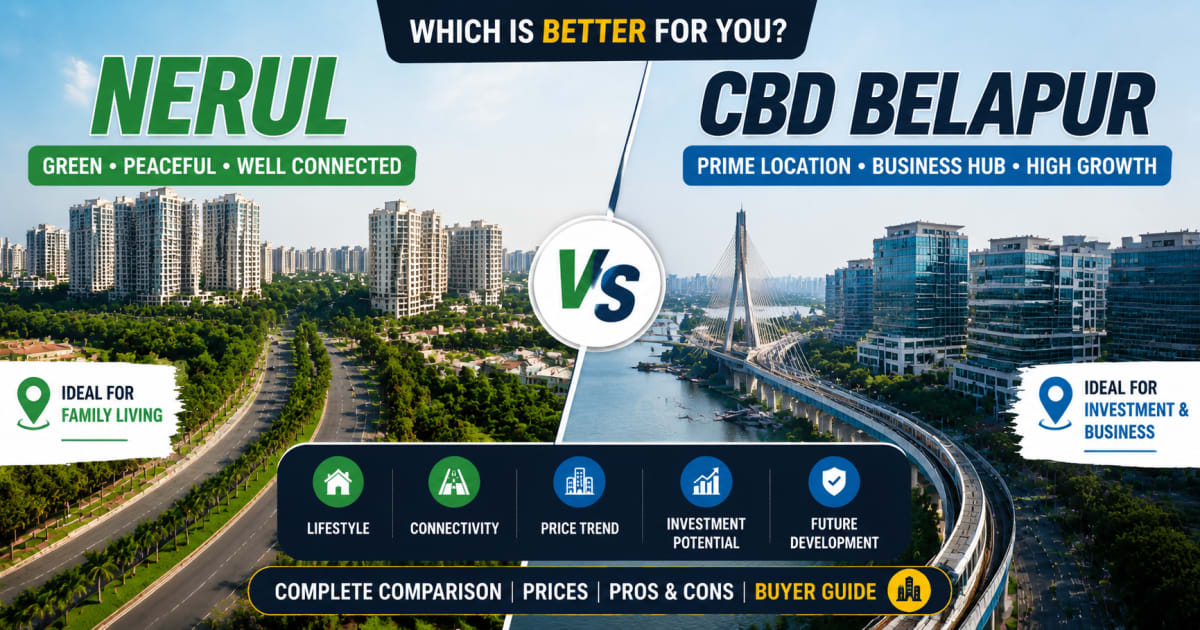 Nerul vs CBD Belapur: Which Is Better for Property Buyers? | Navi Mumbai Property Market Insight