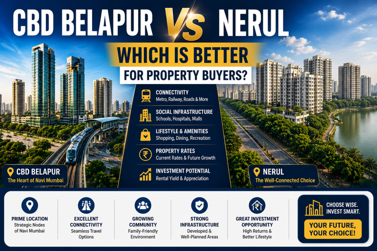 CBD Belapur vs Nerul: Which Is Better for Property Buyers? | Navi Mumbai Property Market Insight