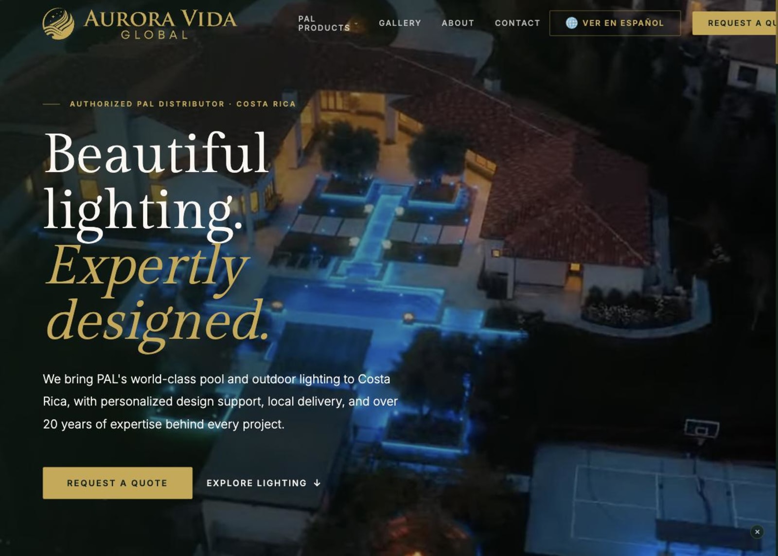Aurora Vida Global website
