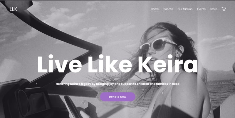Live Like Keira Foundation website