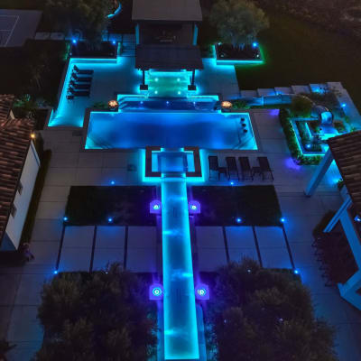 Aerial blue pool