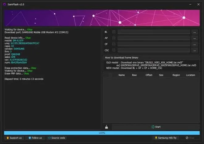 SamFlash v4.1 Samsung FRP Bypass