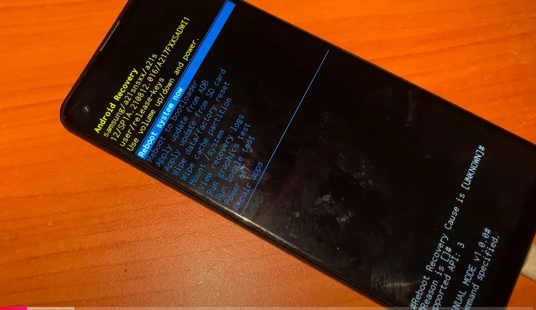 Samsung a21s hard reset