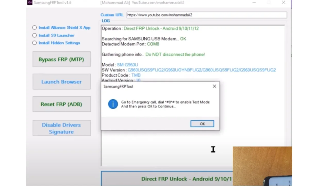 Samsung s9/s9/ plus FRP Bypass