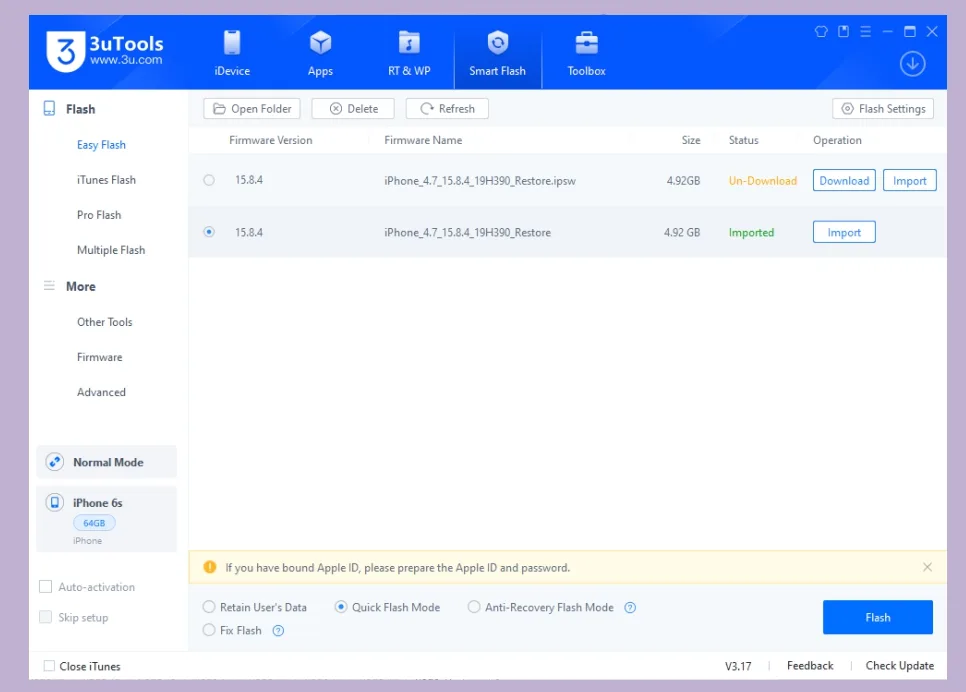 How to install iOS on iPhone with 3uTools
