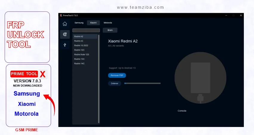 Prime Tool X Version 7.0.3 FRP bypass for Samsung