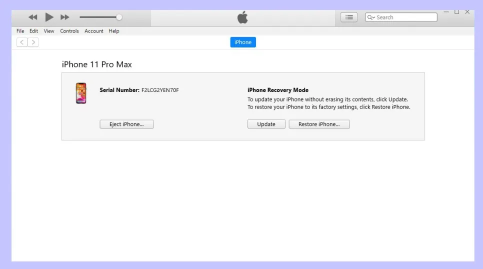use iTunes to restore iPhone