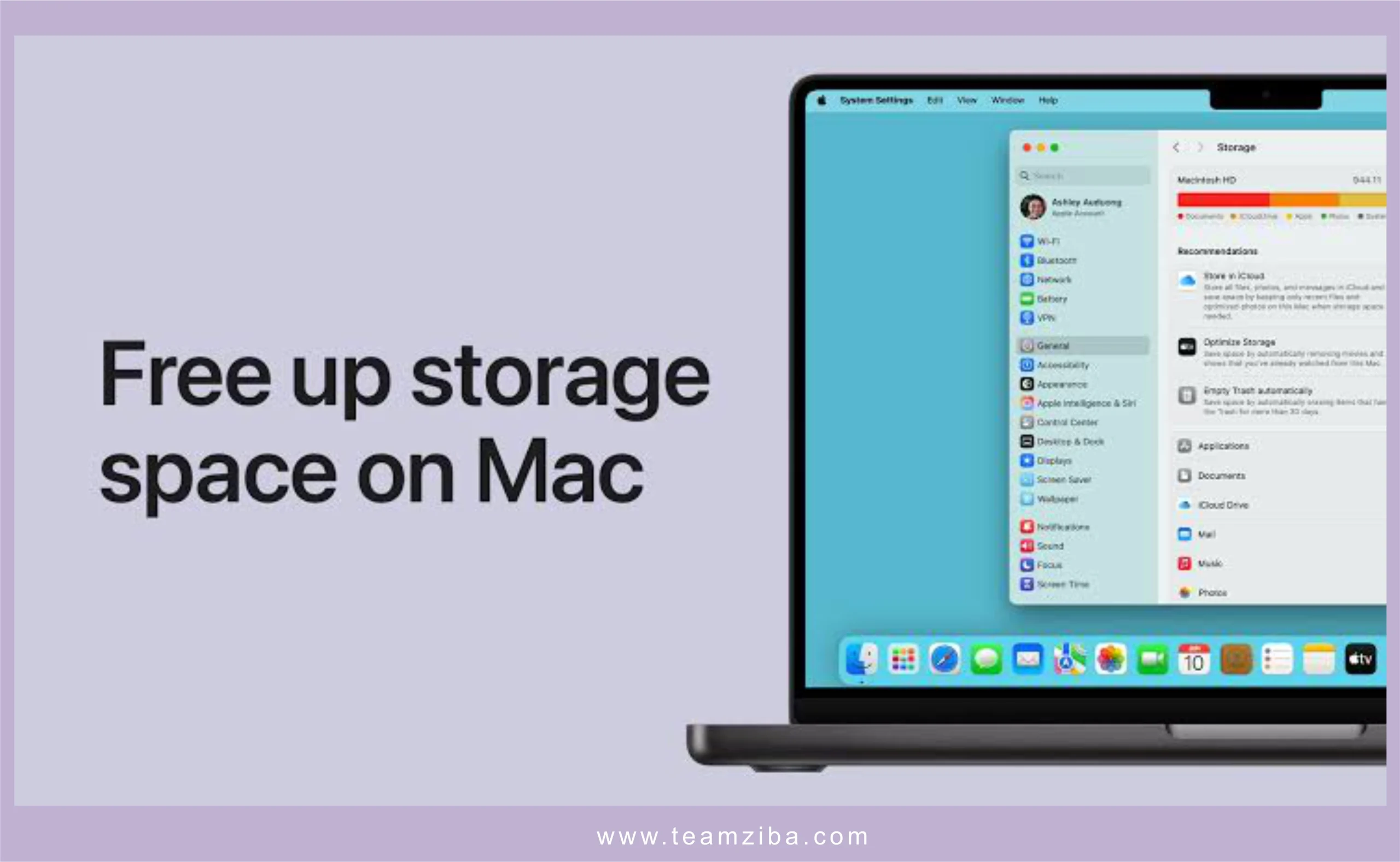 clean space on Macbook disk storage