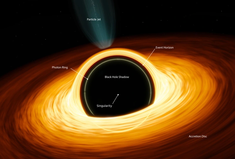 Anatomy of a Black Hole showing the event horizon and accretion disk.. Source: MARK GARLICK/SCIENCE PHOTO LIBRARY / Getty Images