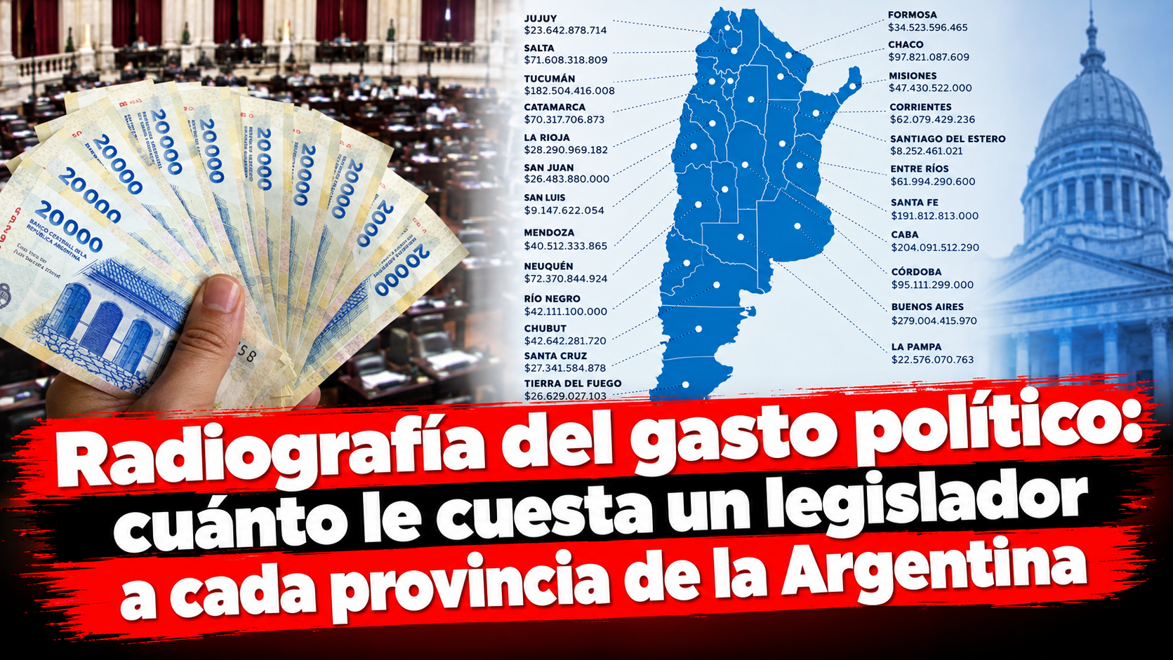 Radiografía del gasto político provincial: las legislaturas cuestan en promedio $1.500 millones anuales por cada representante