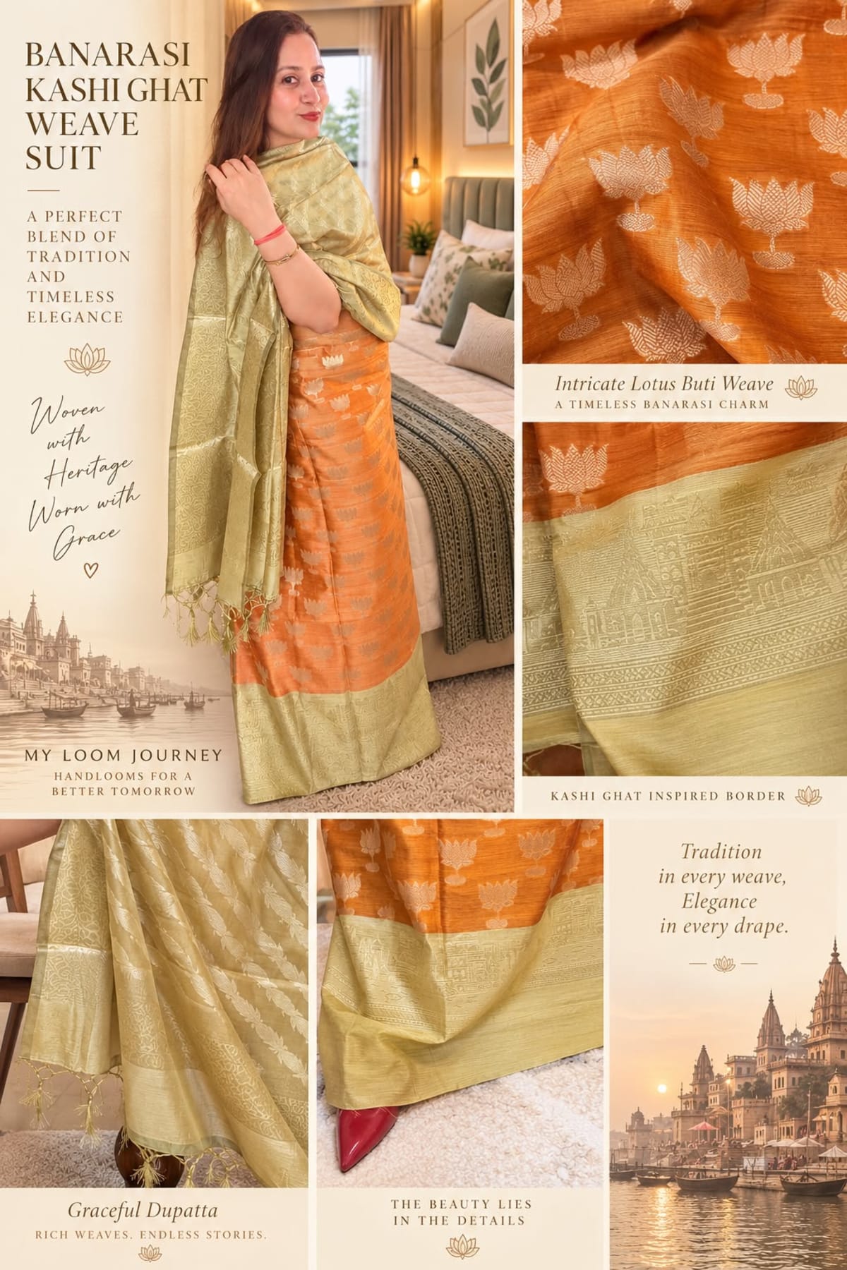 Maheshwari Saree in orange